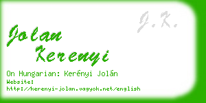 jolan kerenyi business card